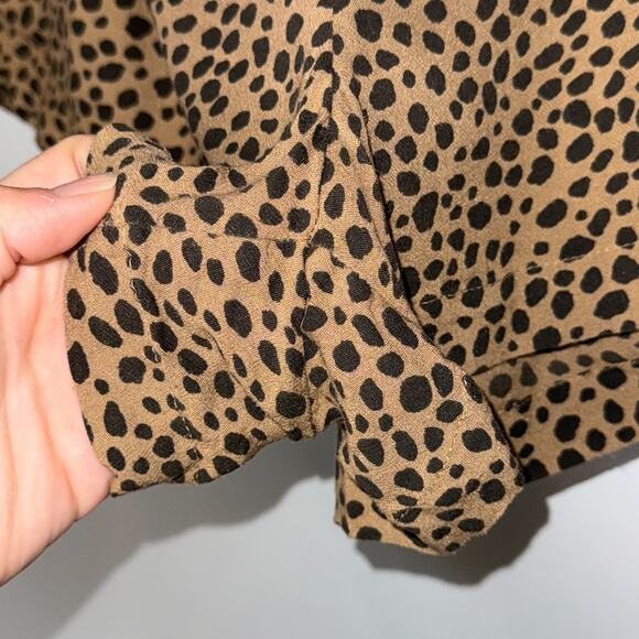 Aerie Womens Leopard Print Pull On Shorts Size Large Cheetah Animal Elastic Soft - Picture 3 of 10